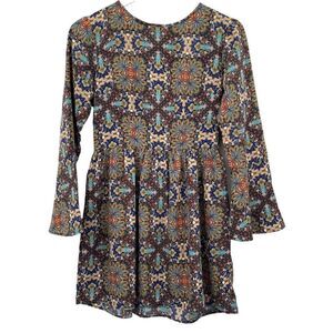 ONE Clothing Multicolor Print Long Sleeve Mini Dress Size S